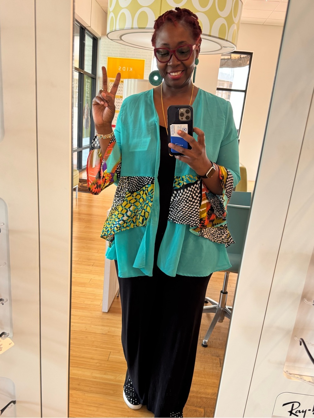 Signature Teal Lightweight Sheer Kimono